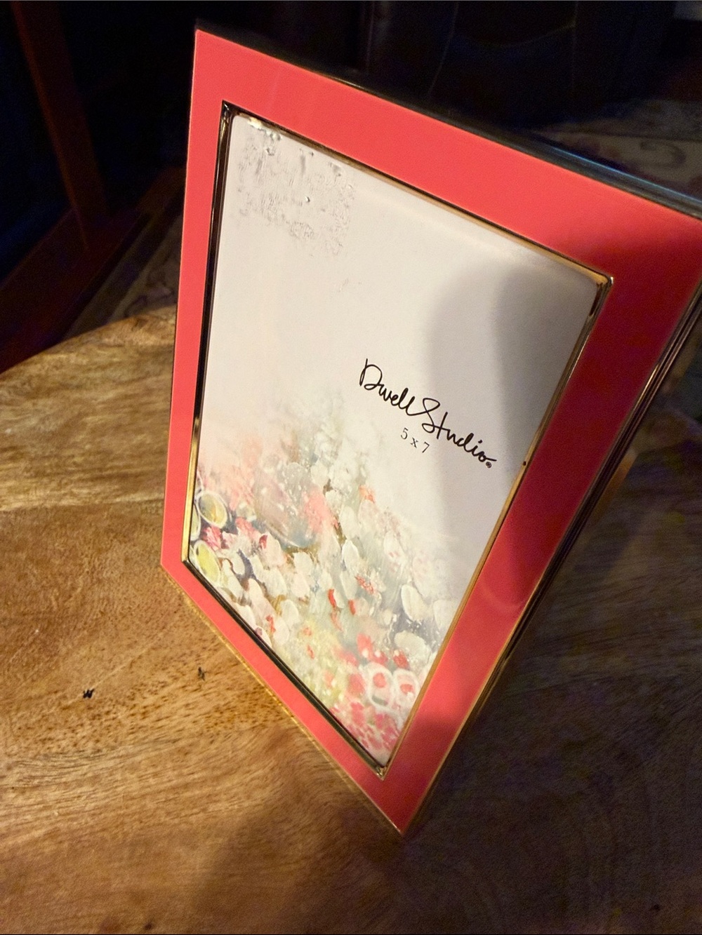 dwell Coral Frame with Gold Trim